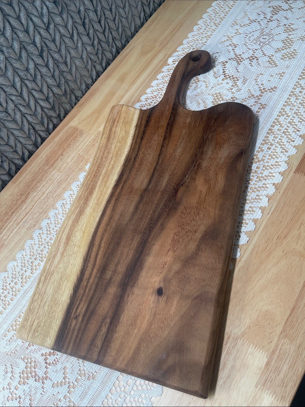 Handcrafted Brown Acacia Wood Cutting & Serving Board